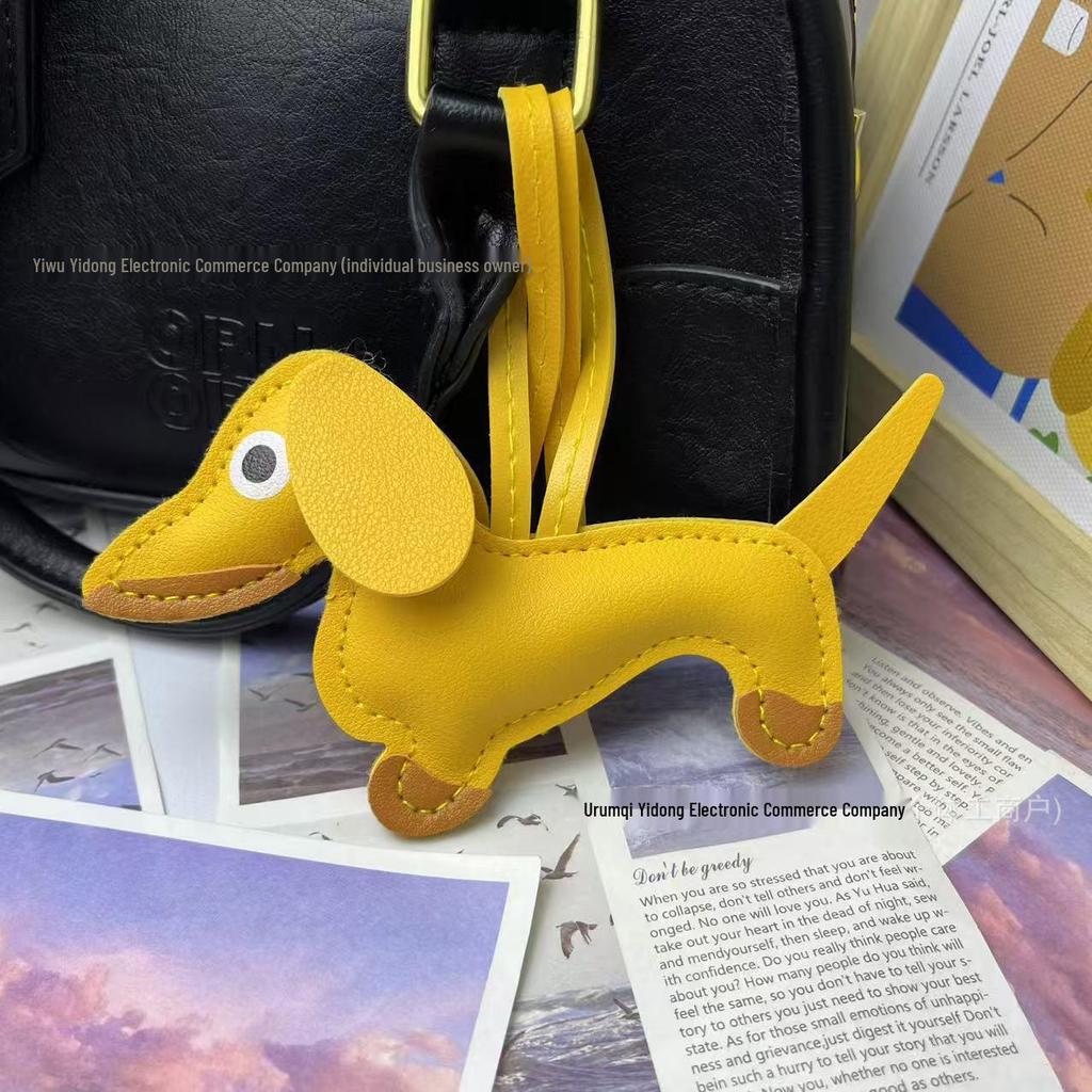 Miu-Style Sausage Dog Plush Charm - Backpack, Car, Keychain Gift