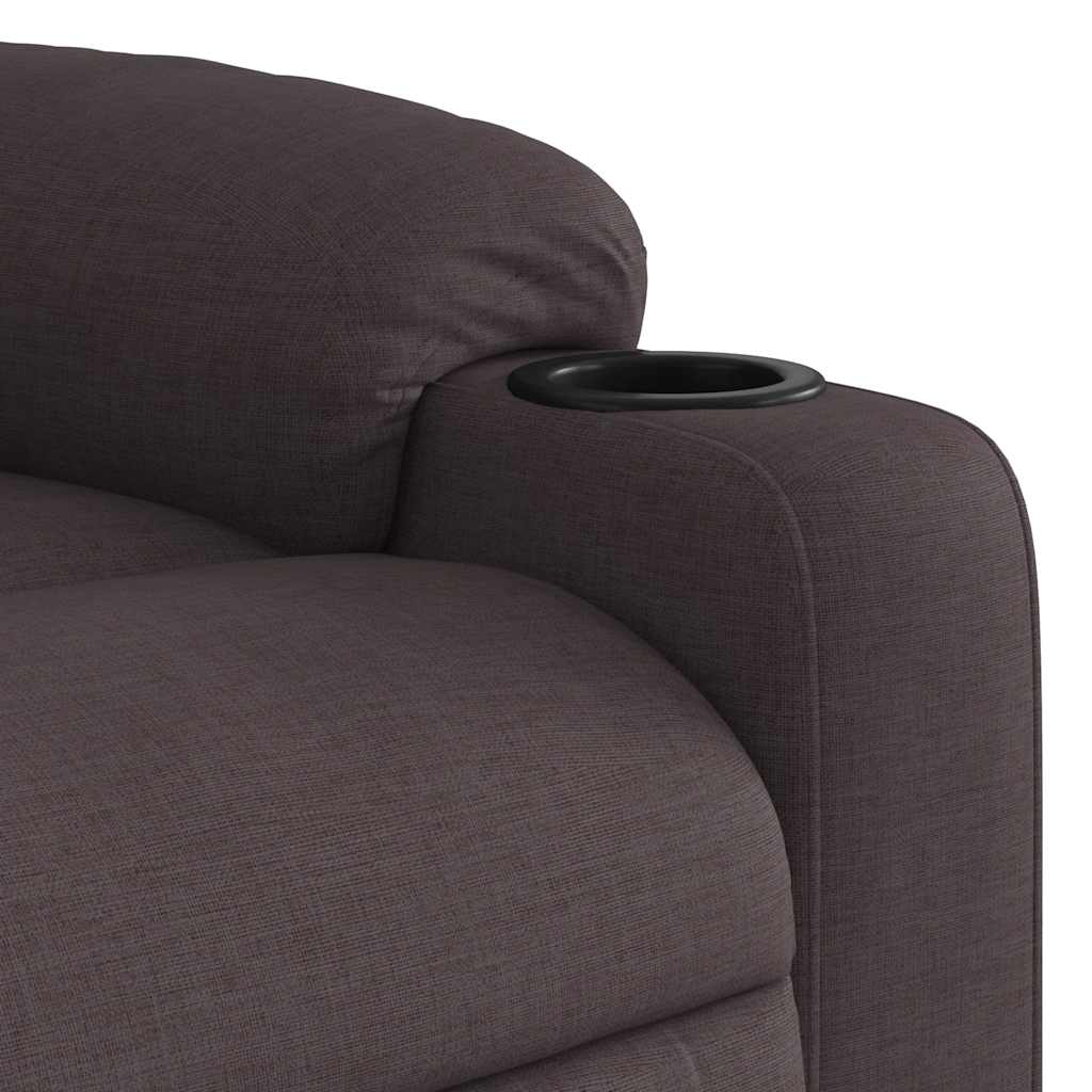 Electric Recliner Dark Brown Fabric