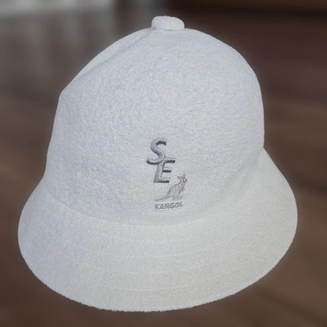 Used KANGOL WIND AND SEA bucket hat white