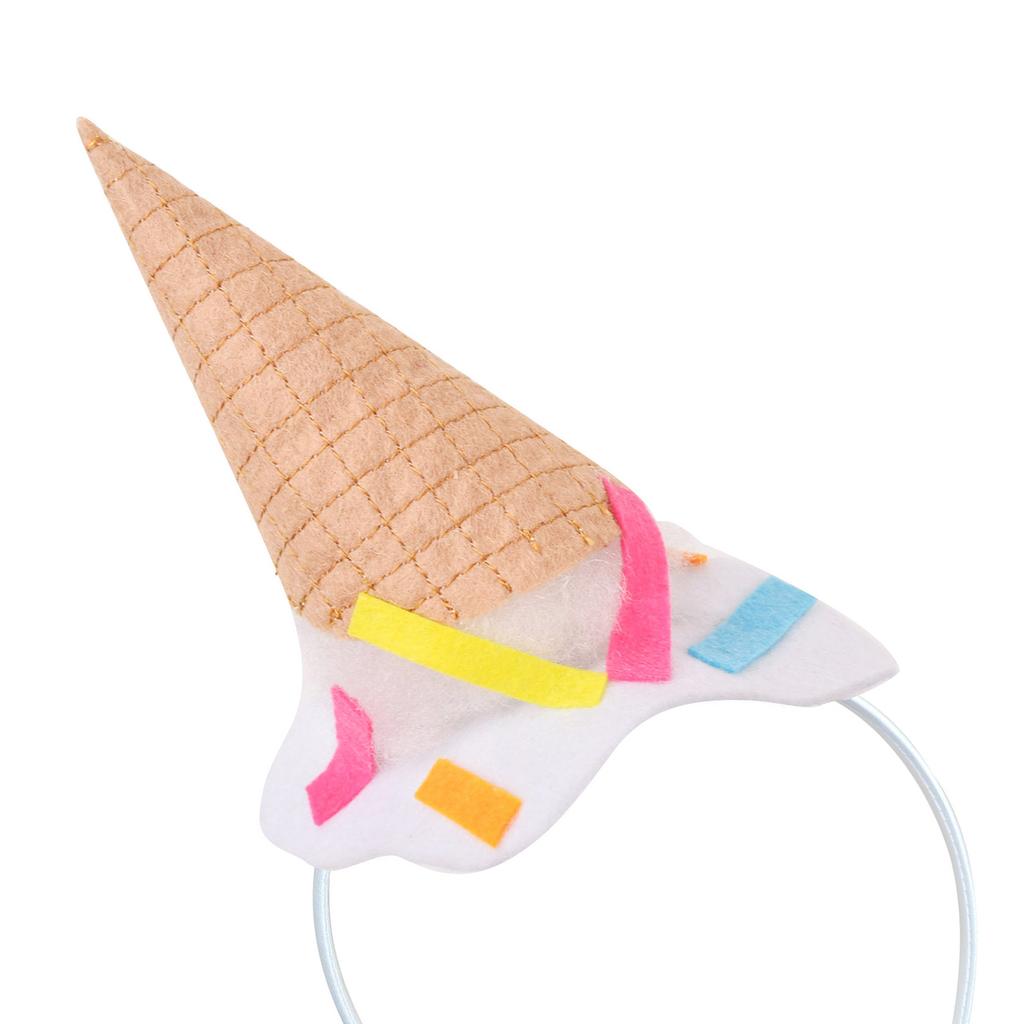 Fashionable Ice Cream Cone Headband With Pearl Cottin Filling For Costume Parties And Festive Event