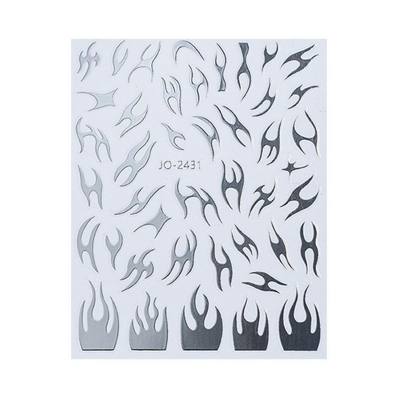 Mirror Thorns Flame Manicure Sticker Hot Gold And Silver Aurora Irregular Metal Nail Sticker Ornament