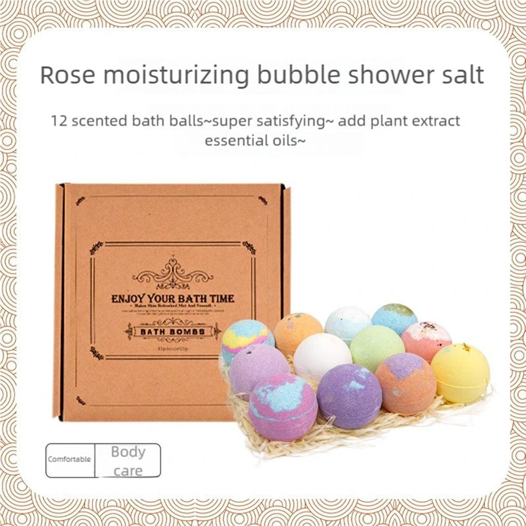 Handmade Bath Bombs Gift Set with Shea and Cocoa Butter for Moisturizing Skin Care Perfect as Birthday and Mothers Day Presents