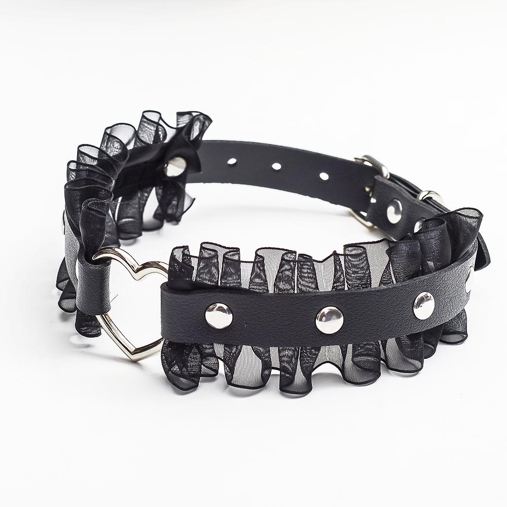 

Black lace heart adjustable punk rock dark collar Gothic neck collar for girls,neck accessories collarbone decoration neck strap