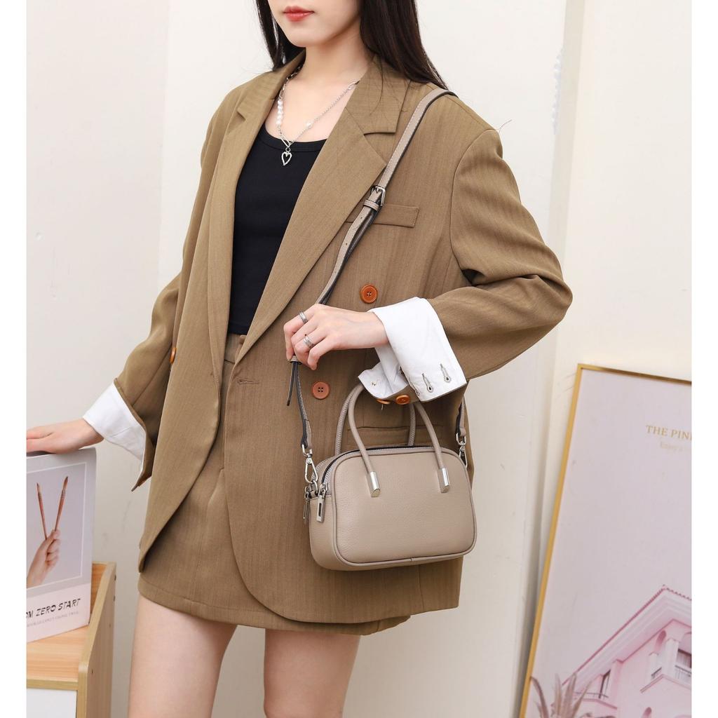 Cowhide Bags, Shell Bags Are Popular and Fashionable Niche, Women's Single Shoulder Practical Soft Portable Diagonal Cross Pillow Bag