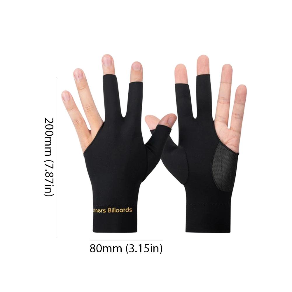 Billardhandschuh Linke Hand Drei-Finger-Handschuhe Anti-Rutsch Elastizität Snooker Billard Trainingshandschuhe Zubehör für Männer & Frauen