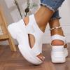 Large size platform sandals women's 2025 summer new fish mouth comfortable versatile fly-woven sports and leisure sandals