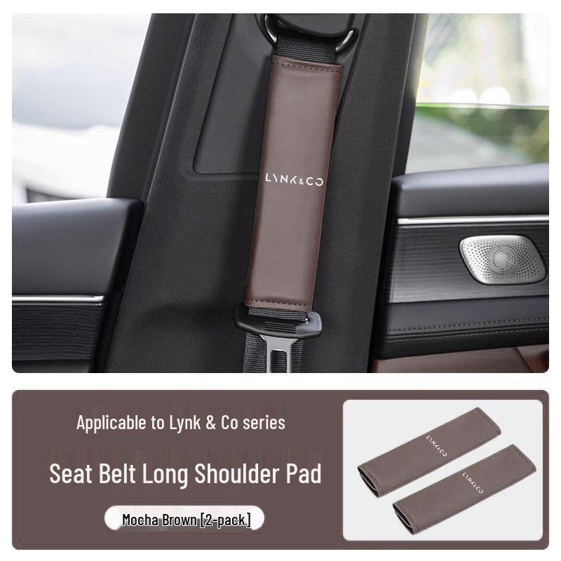 

Lynk & Co Car Seat Belt Shoulder Pad for Models 01, 02, 03+, 05, 06, 08, 09, ZERO Amber Brown Shoulder Pad - 1 Pair