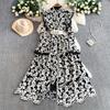 French Celebrity Vintage Lace Embroidery Long Sleeve Dress with Lotus Leaf Edge Women's Autumn and Winter Pearl Buckle Waist Long Dress