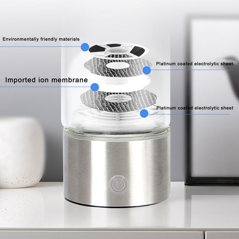 Hydrogen Water Generator Alkaline Maker Uppladdningsbar Bärbar vattenjoniserande flaska Super Antioxidan Väterik vattenkopp