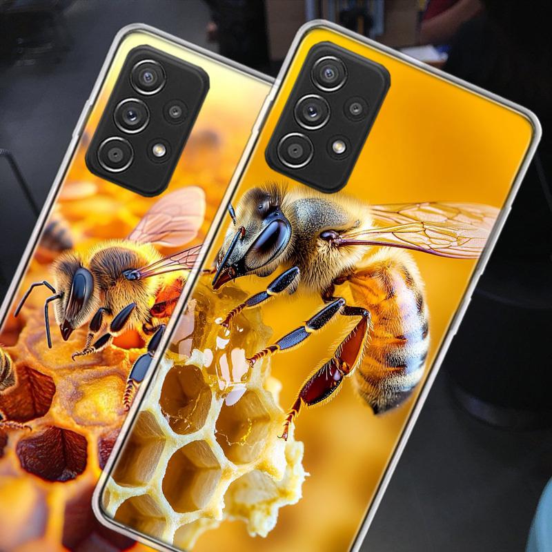 Bees and Honey in the Honeycomb Phone Case For Samsung A16 A26 A36 A56 Galaxy Note 20 10 S10 Lite 9 8 M21 M30S M32 M51 M52 S8 S7