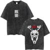 Gewaschenes Vintage Anime One Punch Man Saitama Saitamas Fitnessstudio Lustiges Meme Grafik T-Shirt Herren Damen Fitness Freizeit Übergroße T-Shirts