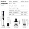 4-in-1 Handheld Electric Food Mixer Small Hand Blender Cordless Small Food Chopper Rechargeable for Lattes Cappuccino Matcha Egg