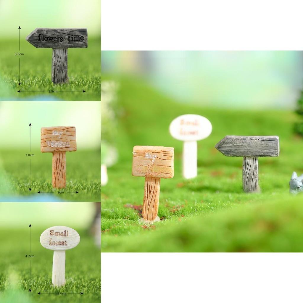 Resin Craft Forest Directional Signpost Decorating Ornaments For Micro Landscape Diy Assembly