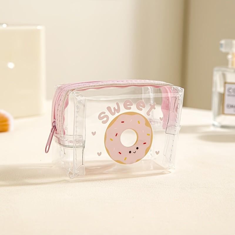 Transparent PVC Mini Portable Storage Bag Multifunctional Cute Animal Print Purse For Travel