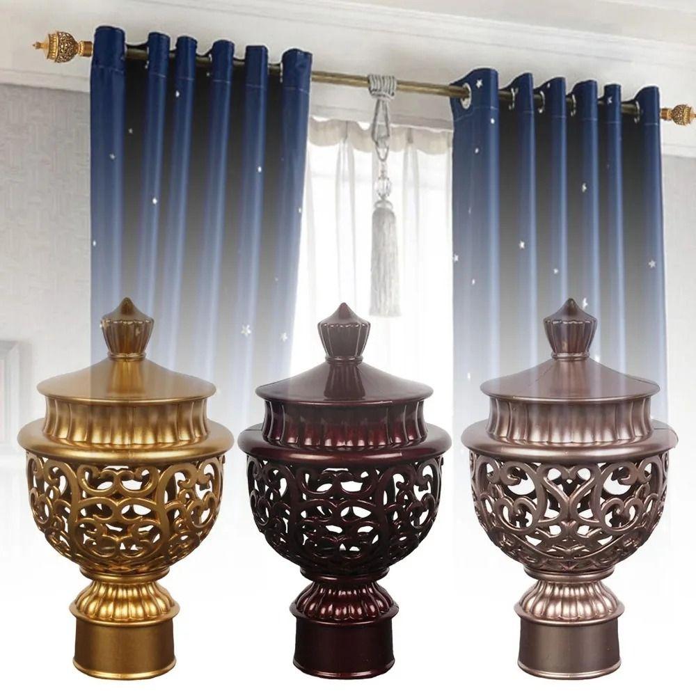 4Pcs/set Fashionable Roman Pole Sealing Plug Curtain End Cap Cover Drape Rod Accessory