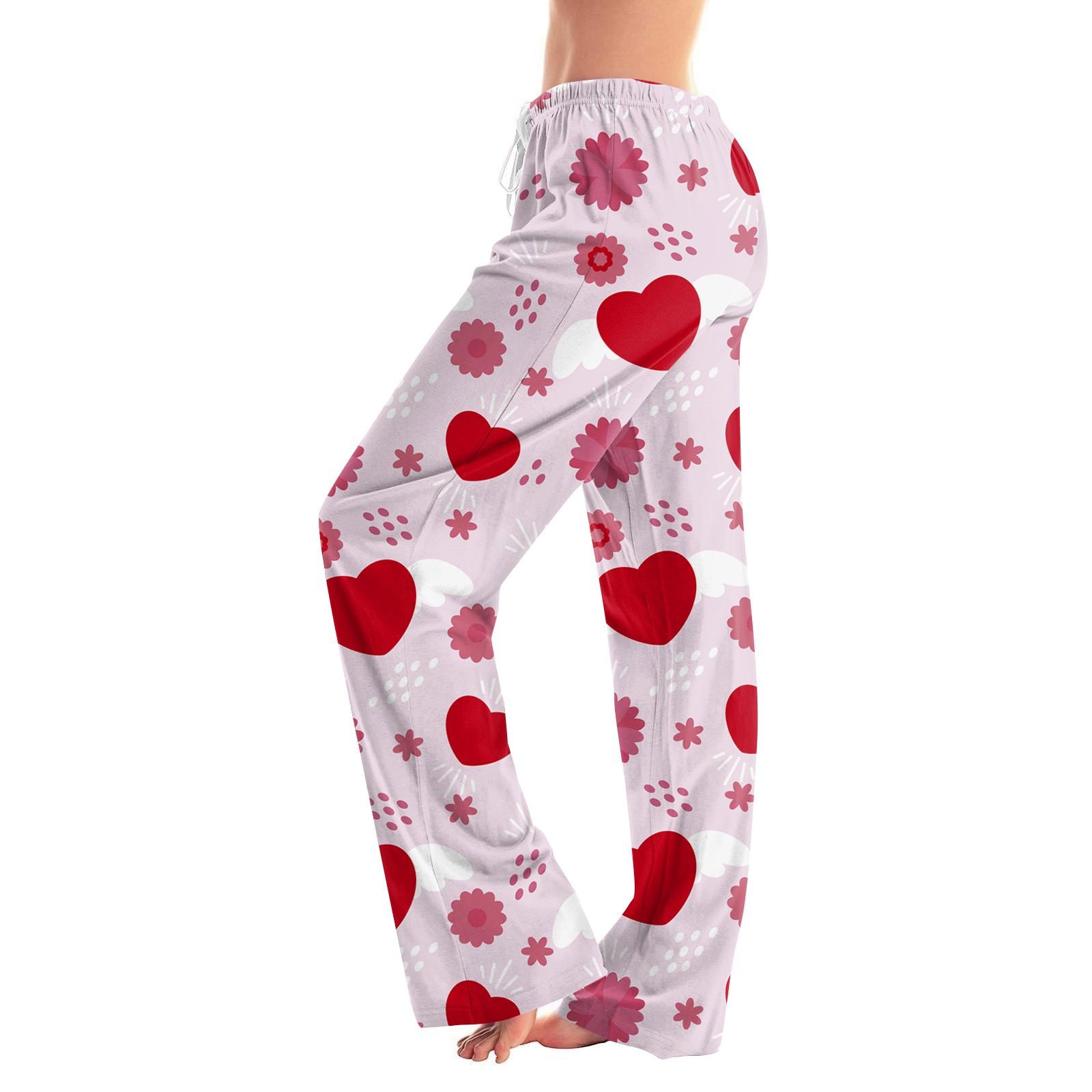 

Женские пижамные штаны, одежда для сна, повседневные брюки с эластичной резинкой на талии, удобные прямые свободные брюки для йоги XL киноварь