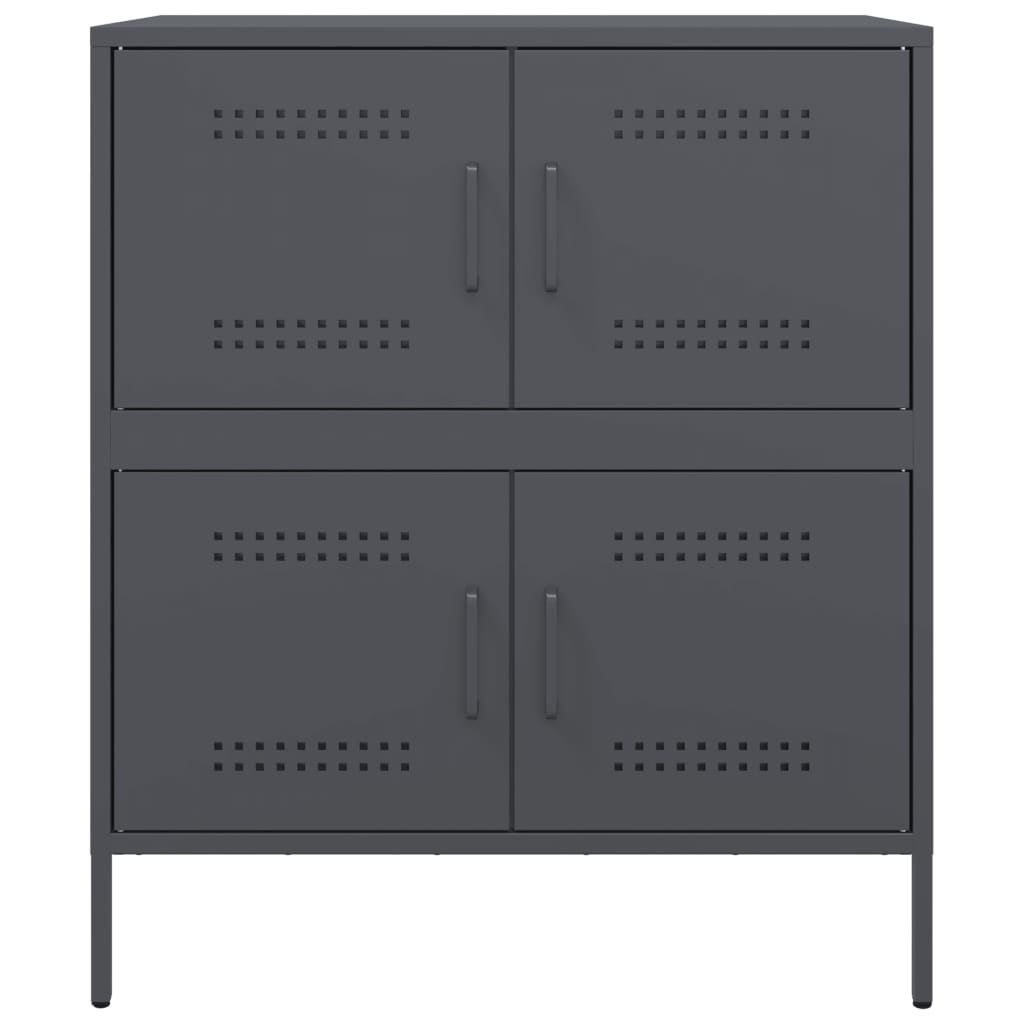 Vidaxl Szafka Boczna, Antracytowa, 68X39X79 Cm, Stal