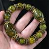 Natural Beautiful Stone Bracelet Green Ice Flower Bracelet Retro Tibetan Ethnic Style Bracelet Precious Jewelry
