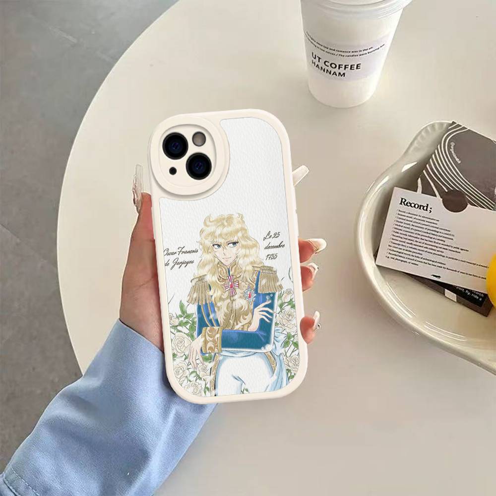 Rose Of V-Versailles Lady Oscar For IPhone 16 15 14 16E 13 12 11 Pro Max Plus Phone Leather Case iPhone 14pro max