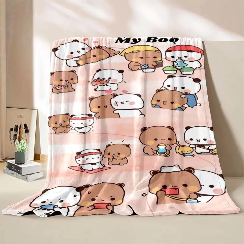 Cartoon Print Bubu And Dudu Soft Plush Flannel Blanket Living Room Bedroom Bed Couch Picnic Blanket