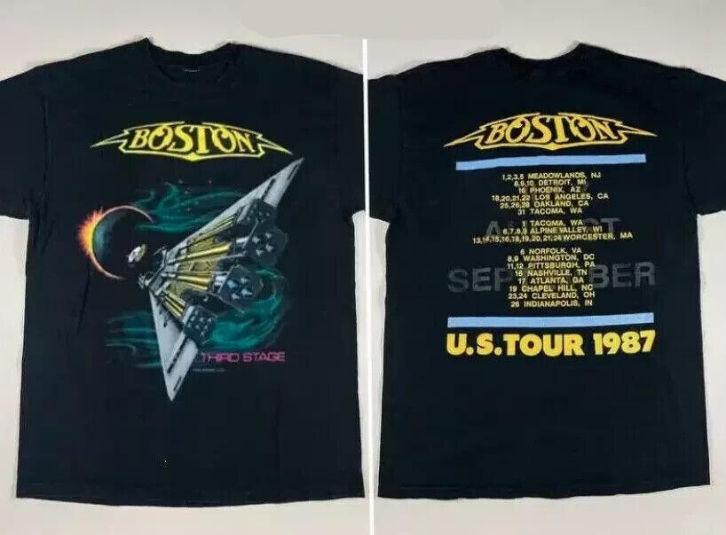 Boston Rock Band Concert Tour 1987 T-Shirt 2, Boston Tour Shirt, N4758 XXL