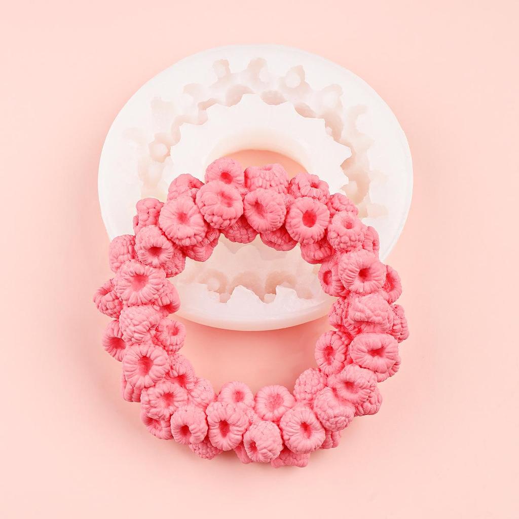 Molde de Silicona de Anillo de Fruta de Frambuesa para Jabón, Yeso o Decoración de Pasteles