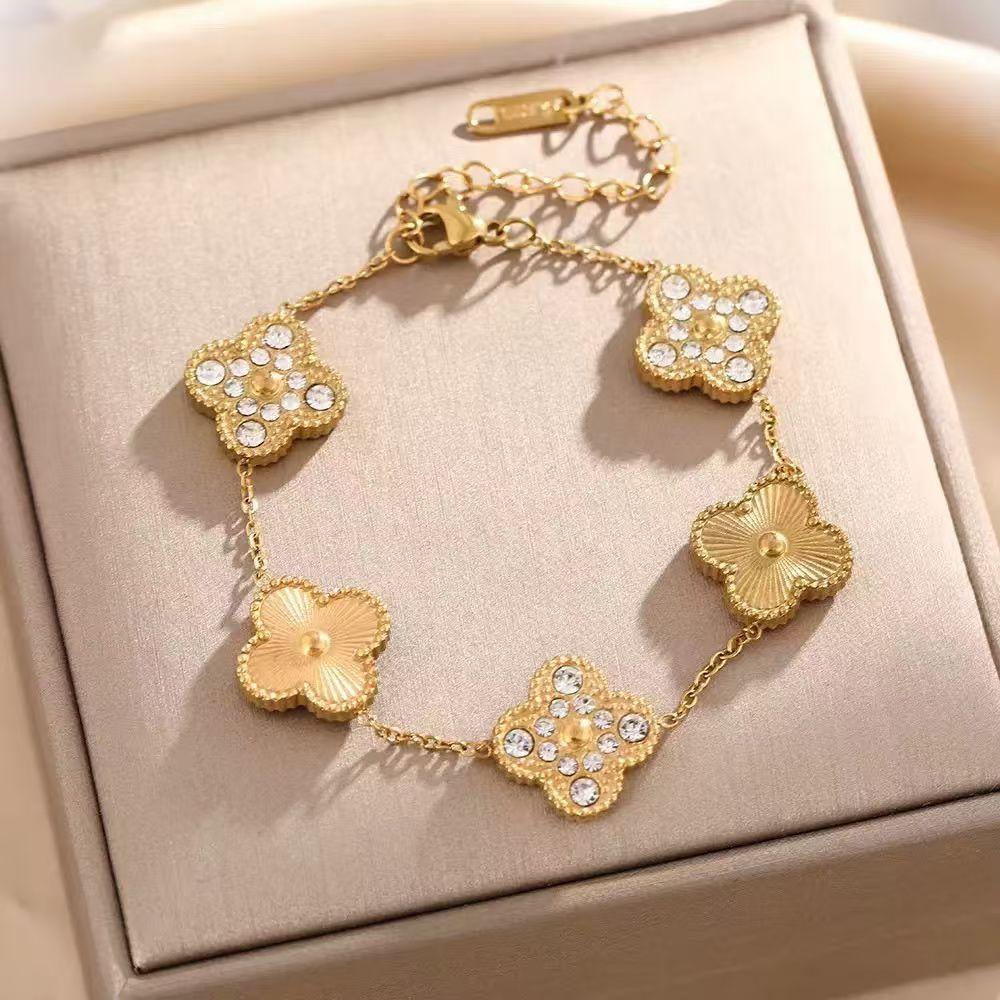 Lucky Four-leaf Clover Five-flower Bracelet - Tarnish-free Women's Bracelet