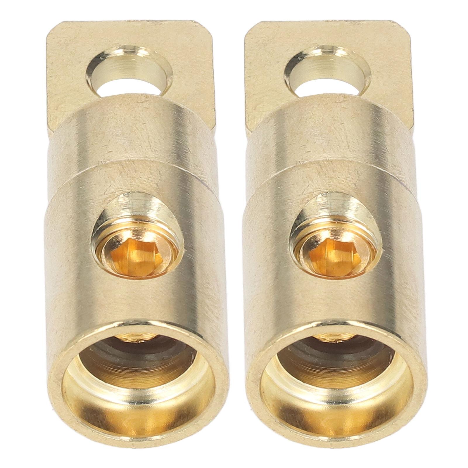 

Pair Power Battery O Ring Terminals Brass Gold Plated High Accuracy Welding Free Audio Modification 0GA for 02GA