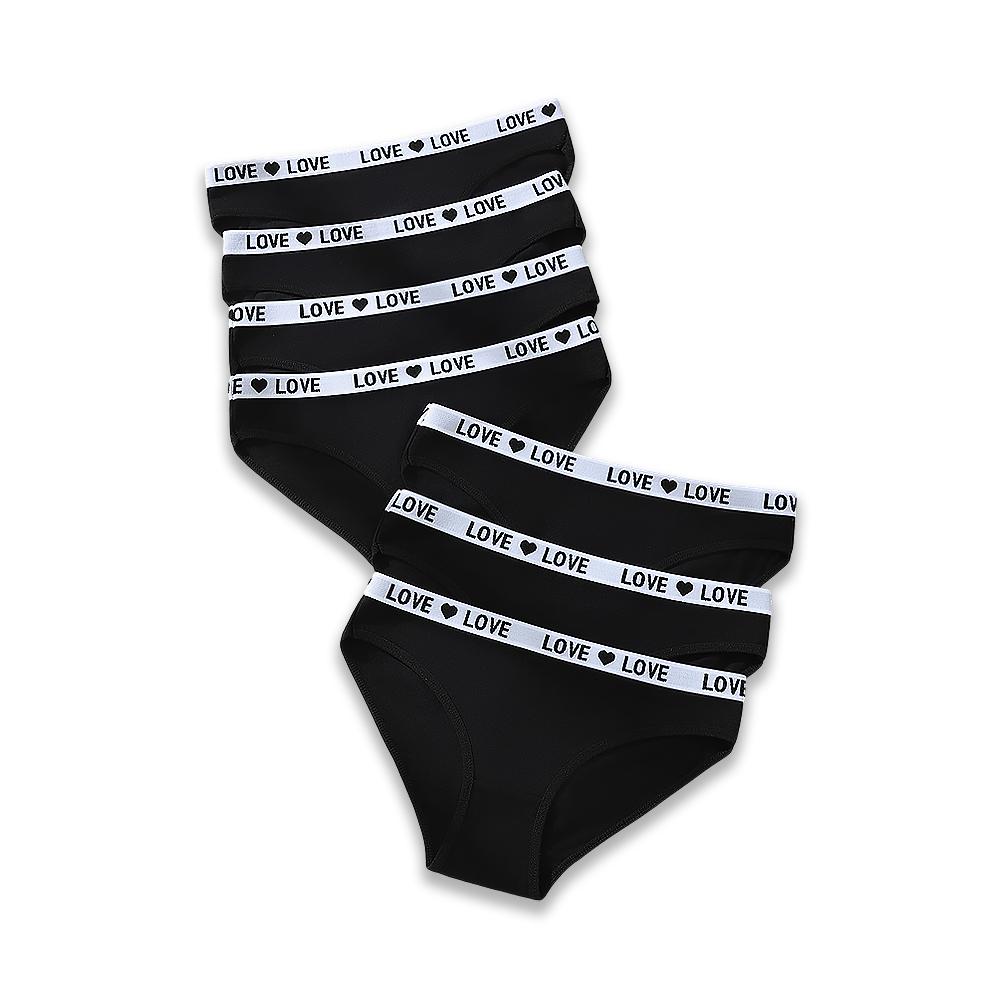 7Pcs European Style Low Waisted Sexy Antibacterial Buttocks Enhancing Underwear for Women Simple Comfortable Breathable Letter