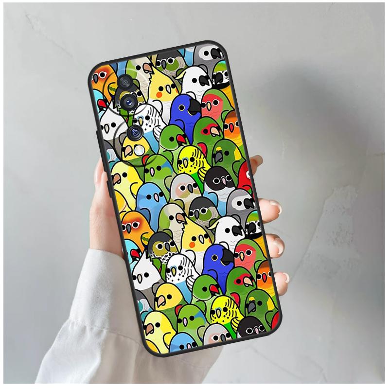 Cartoon Cockatiel Collage For Honor Magic 5 6 7 8 Pro Case For Honor 200 400 Lite 50 70 90 X8c X8b X9a X9b X9c X9d Win