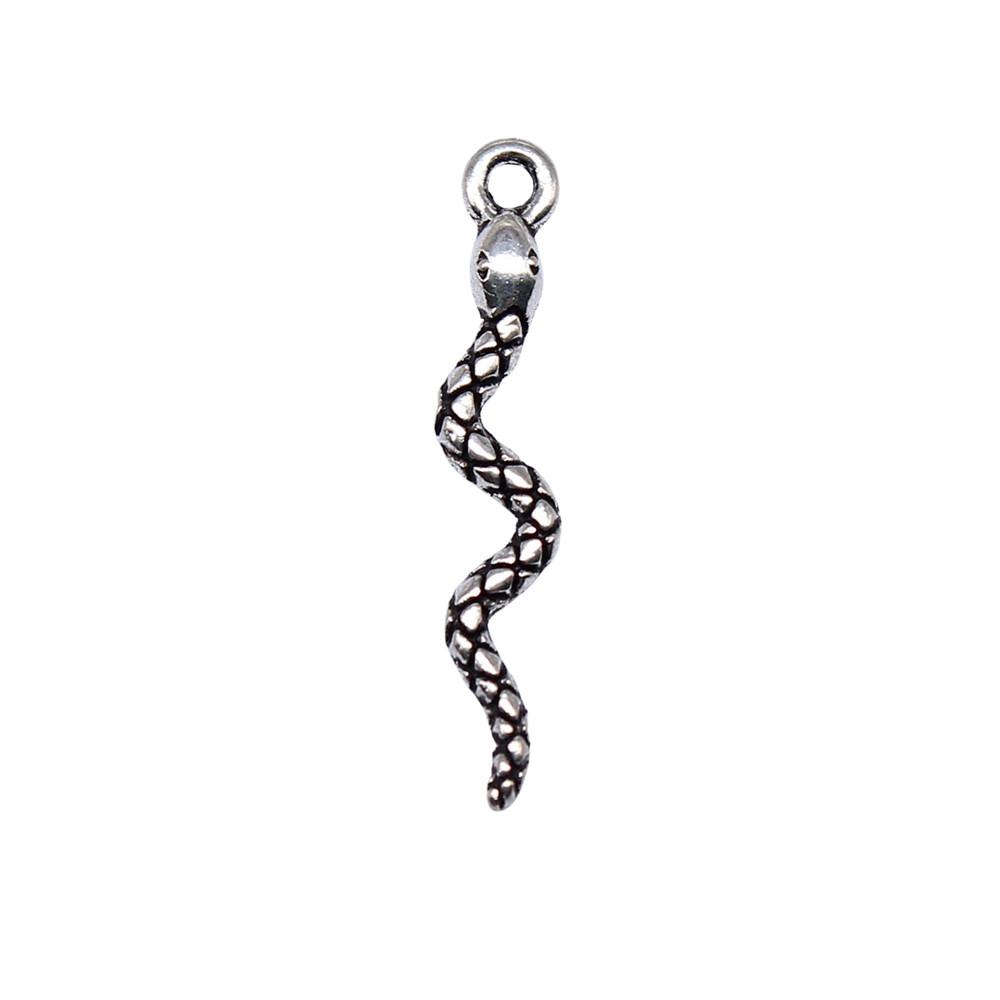 Cobra Snake Charms Antique Bronze Silver Pendants For DIY Bracelet Necklace Jewelry
