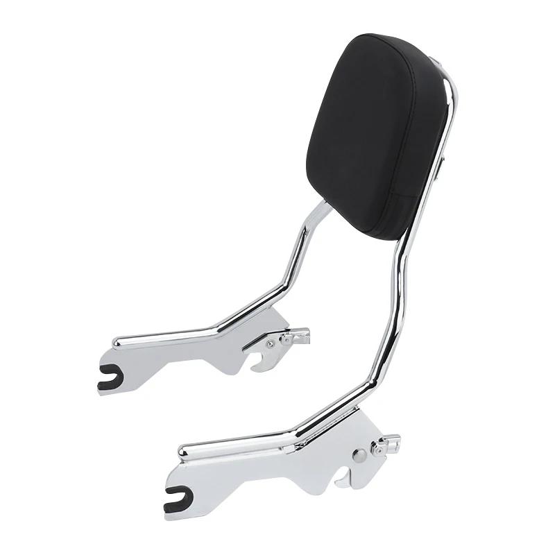 Motorcycle Rear Pessenger Sissy Bar Upright Backrest Black Chrome For Harley Softail Slim Street Bob Deluxe 2018-2025