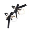 Adjustable Nipple Clamps With Soft Non Slip Tips Black Bow And Pearl Heart Pendant Perfect For Intimate Couple Bedroom Play