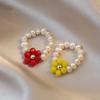 High Quality Sweet Flower Design Natural Freshwater Pearl Female Party Ring  For Women Cheap Gifts