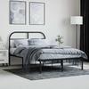 vidaXL Bed Frame with Headboard Metal Black 120x190 Cm