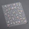 5D illusion polarized butterfly nail sticker pink purple blue fashionable self-adhesive butterfly nail art decoration sticker
