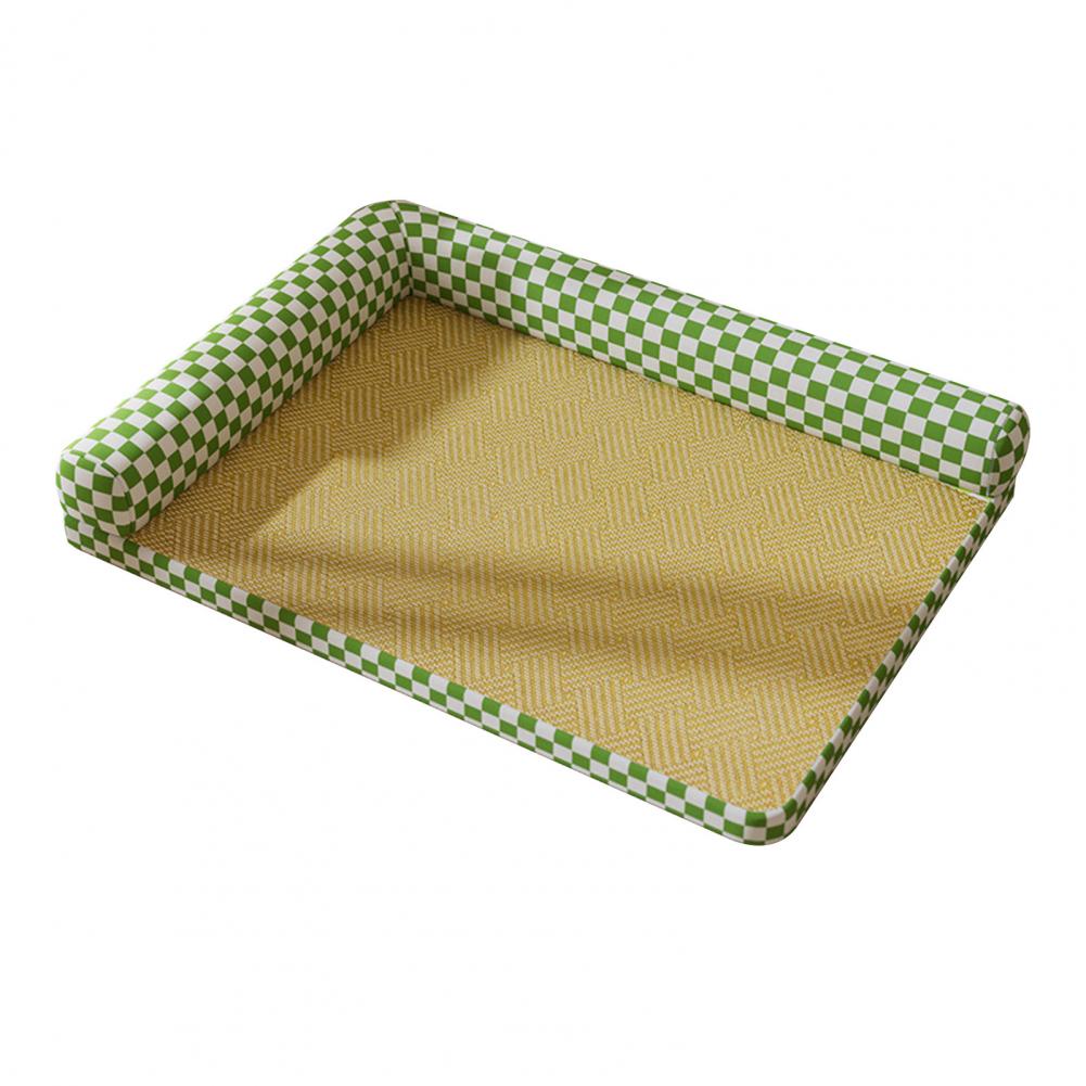 Pet Summer Mat Dog Cooling Sofa Breathable Pad Moistureproof Rattan Wear Cat Mat Breathable Pet Mat for Hot Weather (Green,S) зелёный