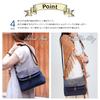 Klare Kiki Damen Leichte Schultertasche, Crossbody, Hergestellt in Japan, Indigo und Kaki-Gerbstoff gefärbt, Japanischer Stil, Hanasarasa Print, Macaron