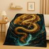 HD Yin Yang Element Dragon Chinese Loong Cartoon Flannel Blanket,Ultra Soft Warm Plush Throw for Home Bedroom Bed Sofa Cover Kid