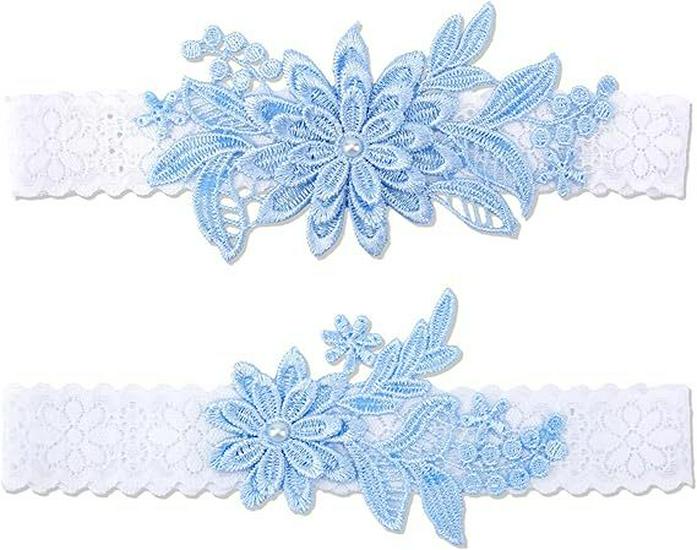 European & American Bridal Chiffon Flower Rhinestone Garter