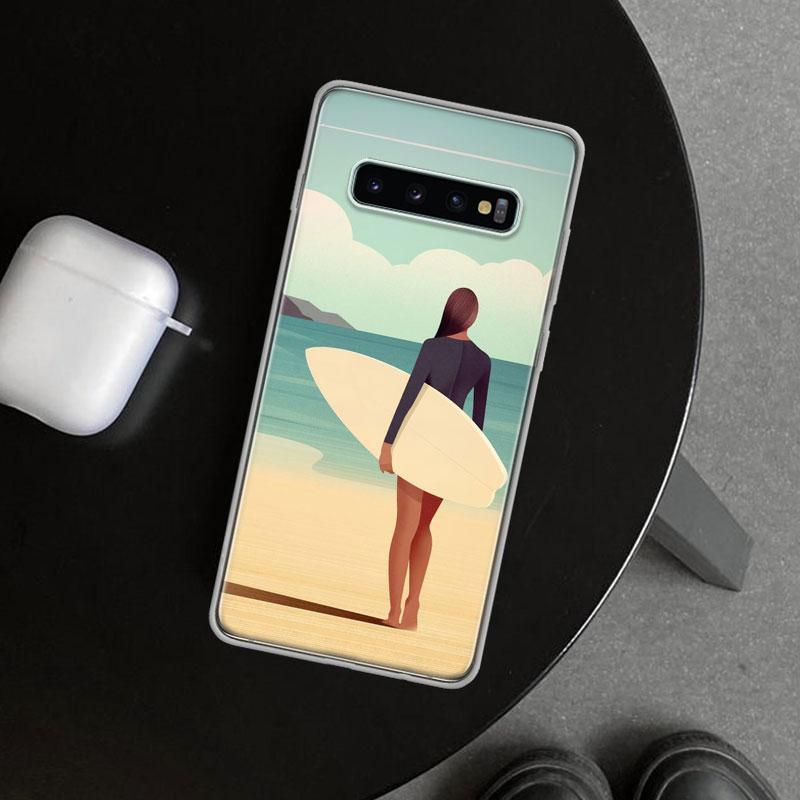 Surf Board Aesthetic Phone Case Cover for Samsung Galaxy S26 S25 Edge S24 S23 Ultra S22 Plus S21 FE S20 + Art Customized Fundas