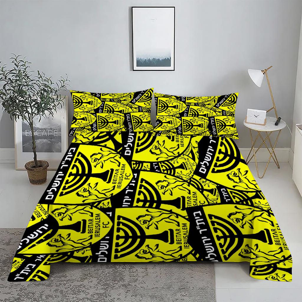 3pcs FC Beitar Jerusalem Bedding Set Israel Football Bed Set Single Twin Queen King Size Full Set Bed Linen Bedding for Children