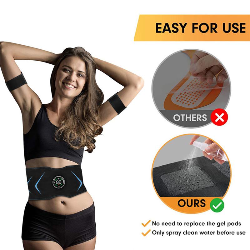 Smart Abdomen Muscle Stimulator EMS Electric Abdominal Body Slimming Belt Waist Band Abs Trainer Fitness Lose Weight Fat Burn