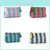 Travel Makeup Bag With Waterproof Pvc Material And Striped Pattern For Women And Men