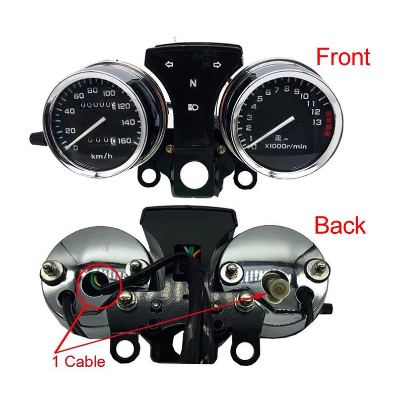 Motorcycle Speedometer Instrument for Sundiro Honda Qjmotor Exeited CM125 SDH125 JH125 1/2 Cables Tachometer Speed Meter Clock 1 Cable (1pc)