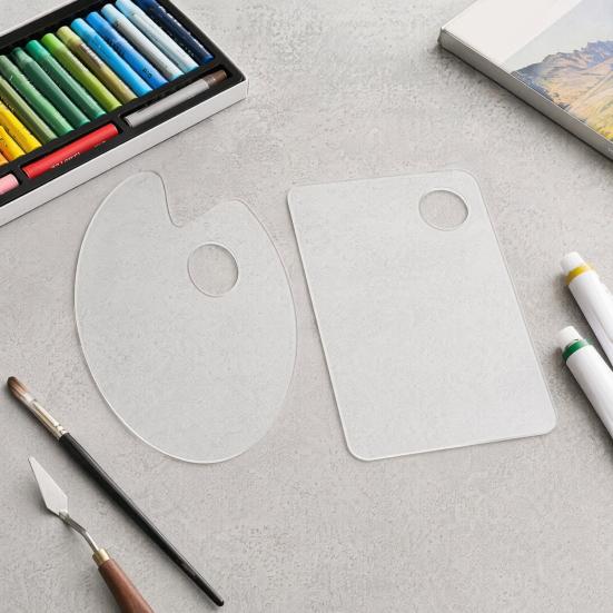 Lightweight Art Painting Palette Acrylic Paint Palette, Clear Artist Tray with Thumb Hole, Non-Stick Oil Portable Color Mixing for Acrylic,