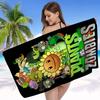 Plant-Vs -Zombie Beach Towel Cartoon Cute Summer Kids Large Bath Pool Beach Towel Microfiber Absorbent for Swimming Travel