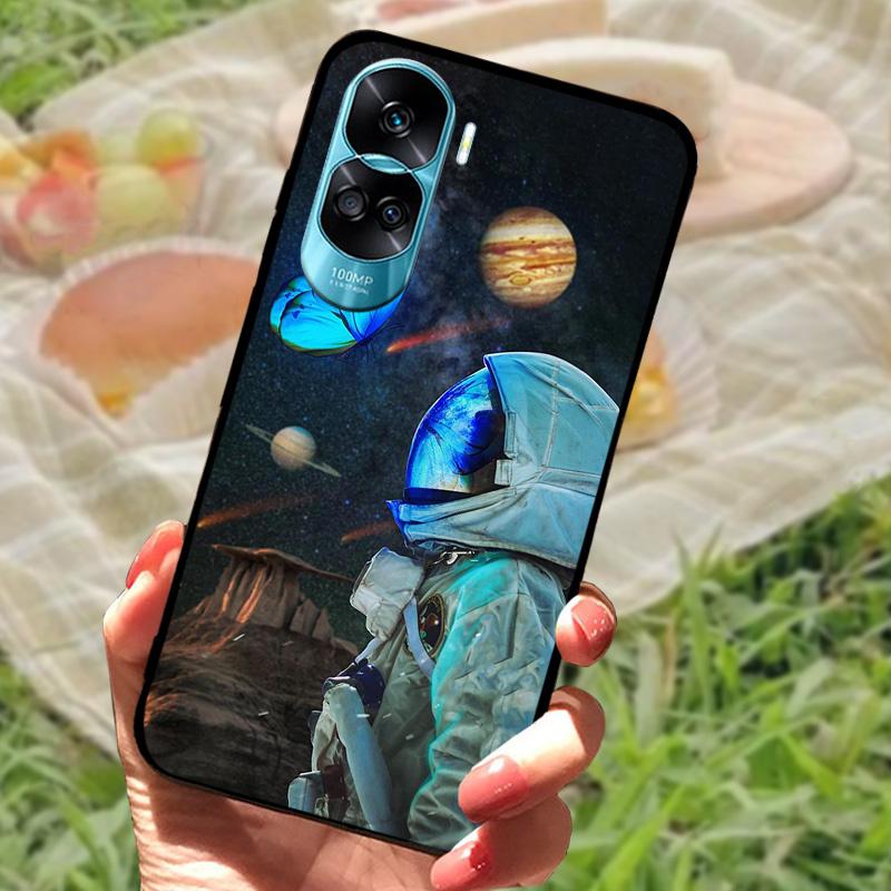 For Honor 90 Lite Case Honor90 Pro Silicone Painted Soft Black Cover for Huawei Honor 90 Pro Phone Shell 90Lite 5G Funda Coque