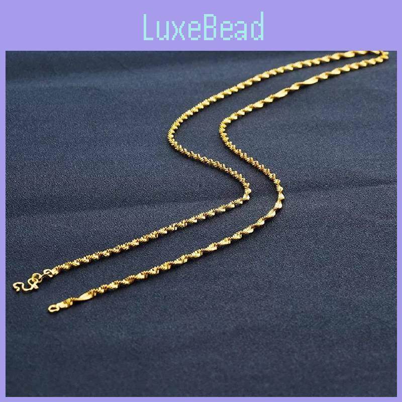 Exquisite 2mm Small Double Wave Necklace Crafted From Pure Brass With 24k Gold Plating Ideal For Women