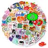 56 Reading Book-Themed Cartoon Text-On-Video Full English Skateboard Guitar Decorative Stickers